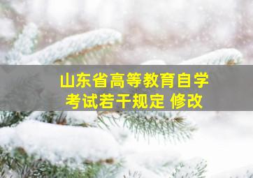 山东省高等教育自学考试若干规定 修改